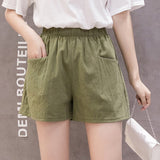 Short décontracté taille haute pour femme