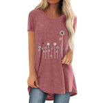 T-shirt de pissenlit d'été pour femmes