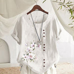 Chemise En Lin Et Coton Á Fleurs