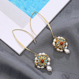 Boucles d'oreilles perle double émail