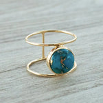 Bague Or Turquoise Naturelle