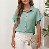Chemise polyvalente à revers de couleur unie