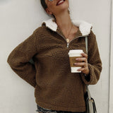 Sweat à capuche zippé en peluche