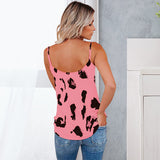 Débardeur col V imprimé léopard