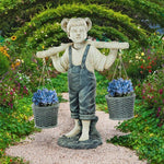 Ornement de pot de fleur de petite fille