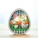 Décoration de Pâques lapin en bois avec lumière LED