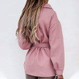 Manteaux En Laine Décontractés Á Col Fendu Pour Femmes