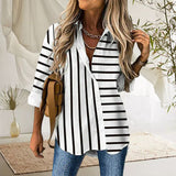 Chemisier décontracté à imprimé rayé