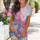 T-shirt décontracté à col rond coloré