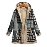 Veste pull à capuche en coton et lin imprimé