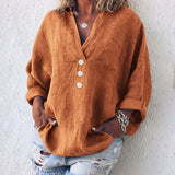 Chemise ample en coton et lin