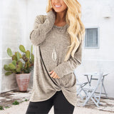 Nouveau T-shirt torsadé à col ras du cou