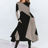 Robe contrastante avec poches et manches longues