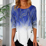 T-shirt boutonné à ourlet irrégulier