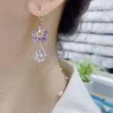 Boucles d’Oreilles en Cristal de Fleur de Mode