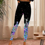 Leggings avec Imprimés de Sapin de Noël