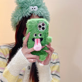 Langue drôle qui sort étui de téléphone portable en peluche pour iPhone