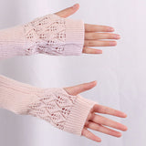 Réchauffeurs Tricot Mittens Demi-Doigt Gants