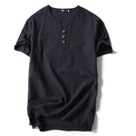 T-shirt d'été en lin pour hommes