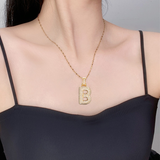 Collier pendentif en cristal alphabet glacé