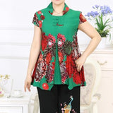 costume deux pièces en coton et lin pour personnes âgées