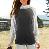 Sweat rayé à manches longues et col empilé