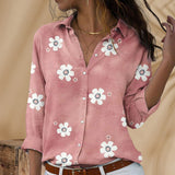 Chemise femme manches longues à imprimé fleuri