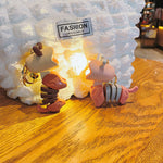 Mini porte-clés de lampe de bureau d'animal de bande dessinée
