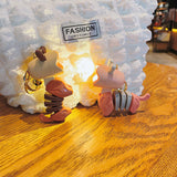 Mini porte-clés de lampe de bureau d'animal de bande dessinée