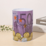 Banque Cylindrique Créative Euro Dollar en Métal