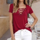 T-shirt Sexy à Encolure en V