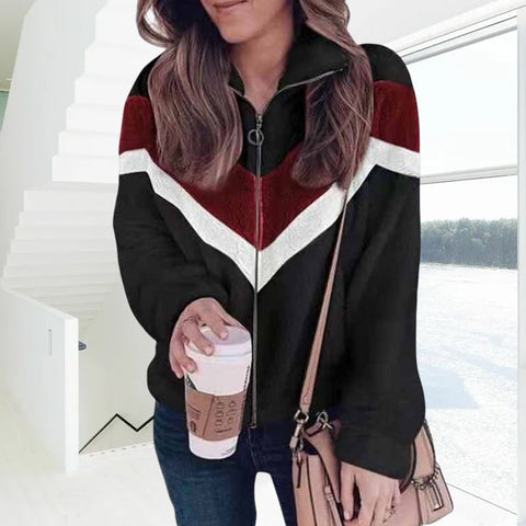 Manteau en laine contrastée