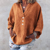 Chemise ample en coton et lin