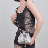 Sac seau à cordon de serrage en diamant