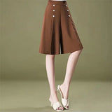 Pantalon à Jambe Large Drapé De Glace à Taille Haute