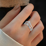 Bague Simple Couronne En V Avec Diamants