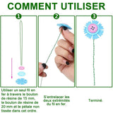 Bricolage Kit de Bouquets de Feutre de Bouton de Fil en Fer