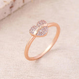 Bague Coeur d'Amour avec Zircone Rose