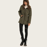 Manteau Matelassé Léger à Capuche et Manches Longues