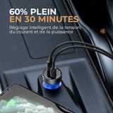 Mini chargeur de voiture à affichage numérique