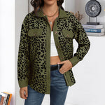 Veste en Velours Côtelé à Imprimé Léopard