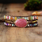 Bracelet enroulé en pierre naturelle fait à la main