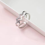 Bague Vague Diamant Double Couche