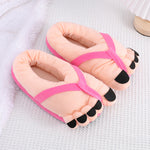 Pantoufles en peluche à pied amusantes