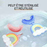 Brosse à dents arc-en-ciel souple en forme de U