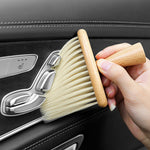 Brosse à poussière de voiture en bois