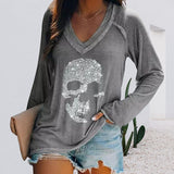 Chemises à manches longues à tête de mort rétro