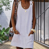 Mini-robe sans manches à rayures chic