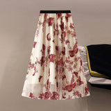 Jupe floquée en maille pour femme