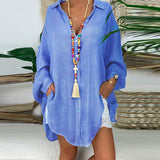 chemise boutonnée en coton et lin